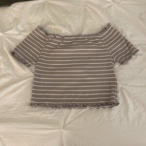 Ribbed off-shoulder crop top